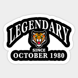 Legendary since October 1980 birthday gift idea Sticker